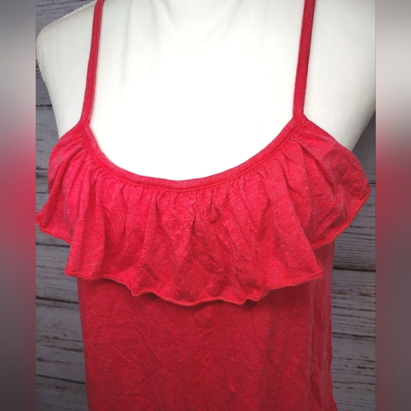 CHASER Red Ruffle Tank Top - Picture 4 of 7